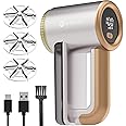 WiredLux Rechargeable Fabric Shaver - Electric Lint Remover for Clothes & Couch - Adjustable 3-Speed, 6-Leaf Blade, LED Display, USB Charging - Depiller with Dual Protection