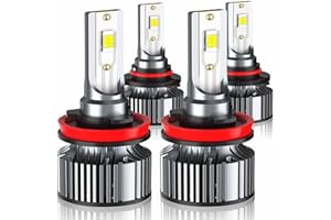 XWQHJW LED Headlight Bulbs Compatible For TOYOTA CAMRY 4RUNNER 2007-2011 2012 2013 2014 2015 2016 2017 2018, 9005 H11 High Low Beam Lights, Halogen Replacement, 6000K White, Plug and Play, Pack of 4