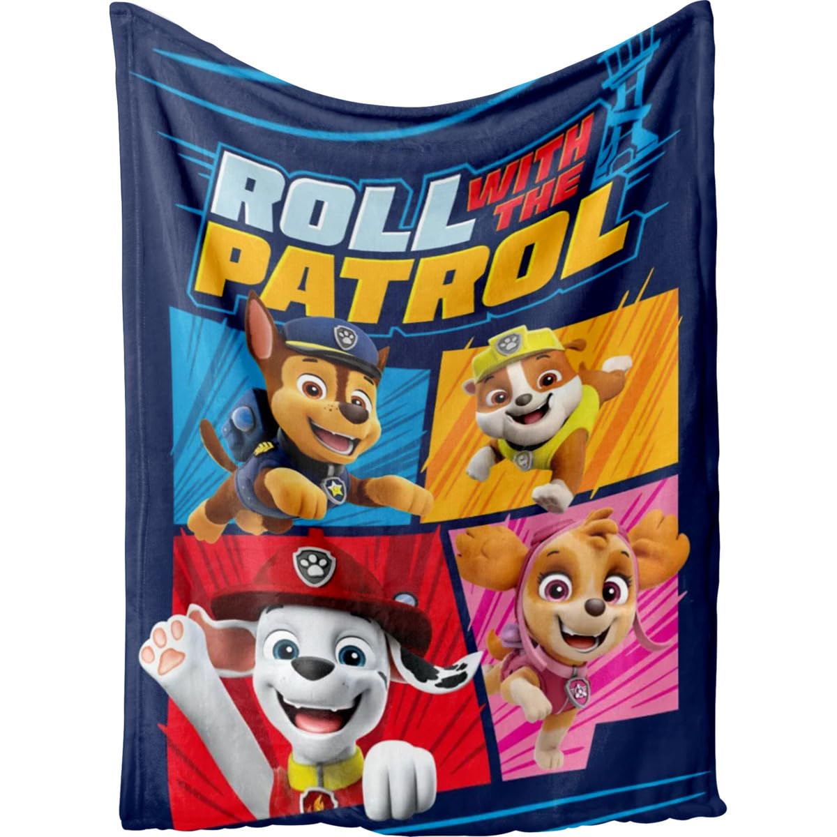 Paw Patrol Kids Fleece Blanket | Roll with the Patrol Design 140 x 100 cm