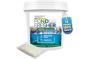 DR.RAIFYA'S Dr. Raifya's Pond Fresher - 16 Packets - Pond Water Treatment for Outdoor Areas, Long-Lasting Clean Water & Odor with Beneficial Bacteria, Easy to Use, Fish, Pets & Plants Safe