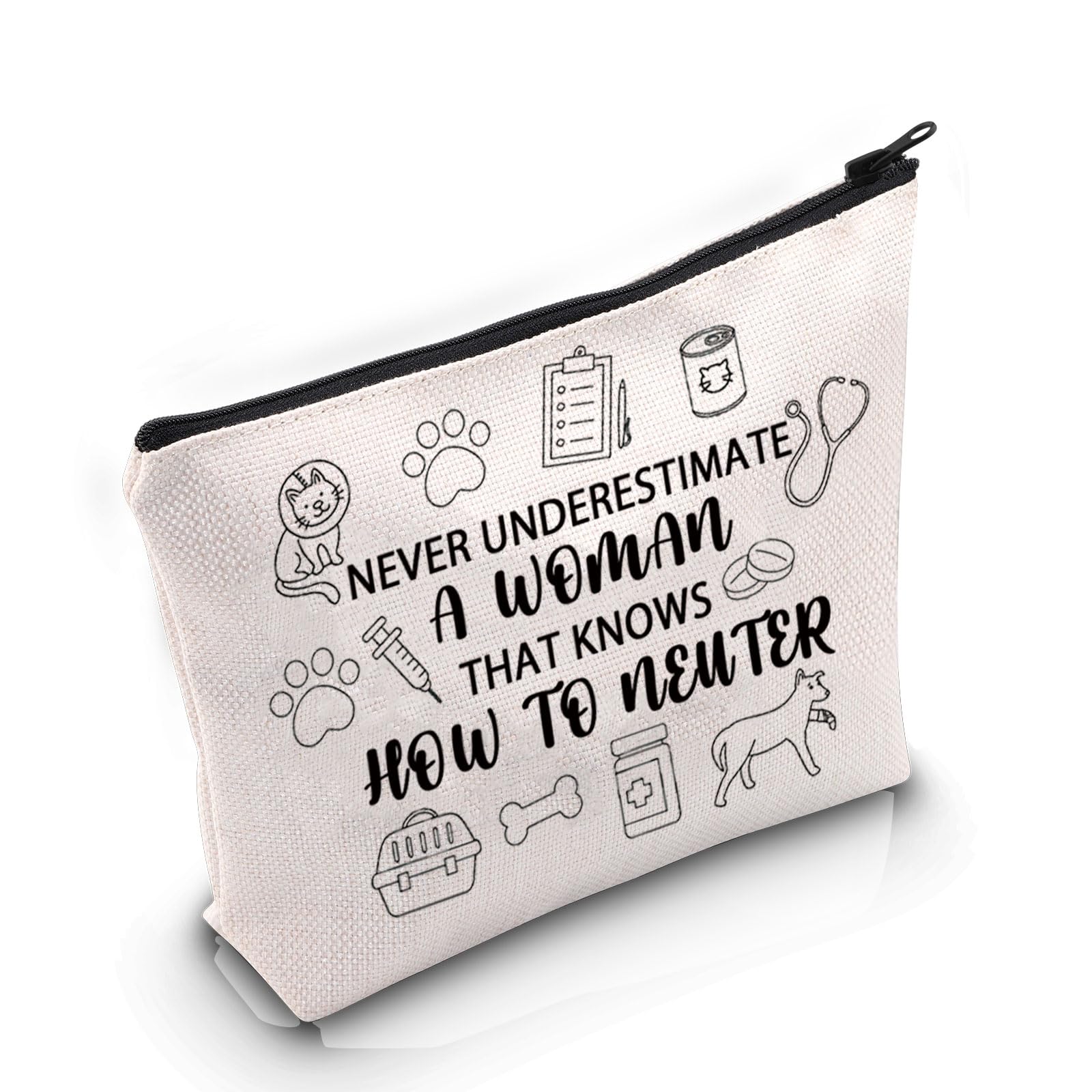 PYOUL Vet Nurse Appreciation Gift Female Vet Makeup Bag Vet Tech Cosmetic Bag Veterinarian Technologist Gift (Female Vet Bag)