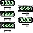 5Pcs 0.56 LED Display Digital Tube Clock Module 4 Digit LED 0.56 inch Display Time Clock Indicator Tube 7 Segments Double Dots TM1637 Green Color