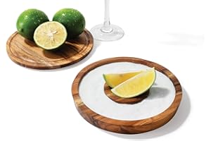 Outset 3-in-1 Acacia Wood Salt Rimmer, Cutting Board and Storage Container