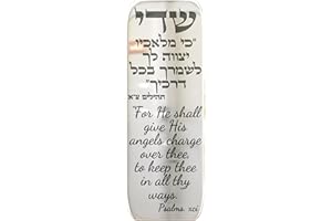 TYLDUM Car Mezuzah, Jewish Car Mezuzah for Auto with Travelers Prayer Without Scroll Engraved Blessing, Judaica Gifts, Jewish Gifts Yisrael Gifts, Made in Canada Plexiglass by Jewish Artisan (1, Silver)