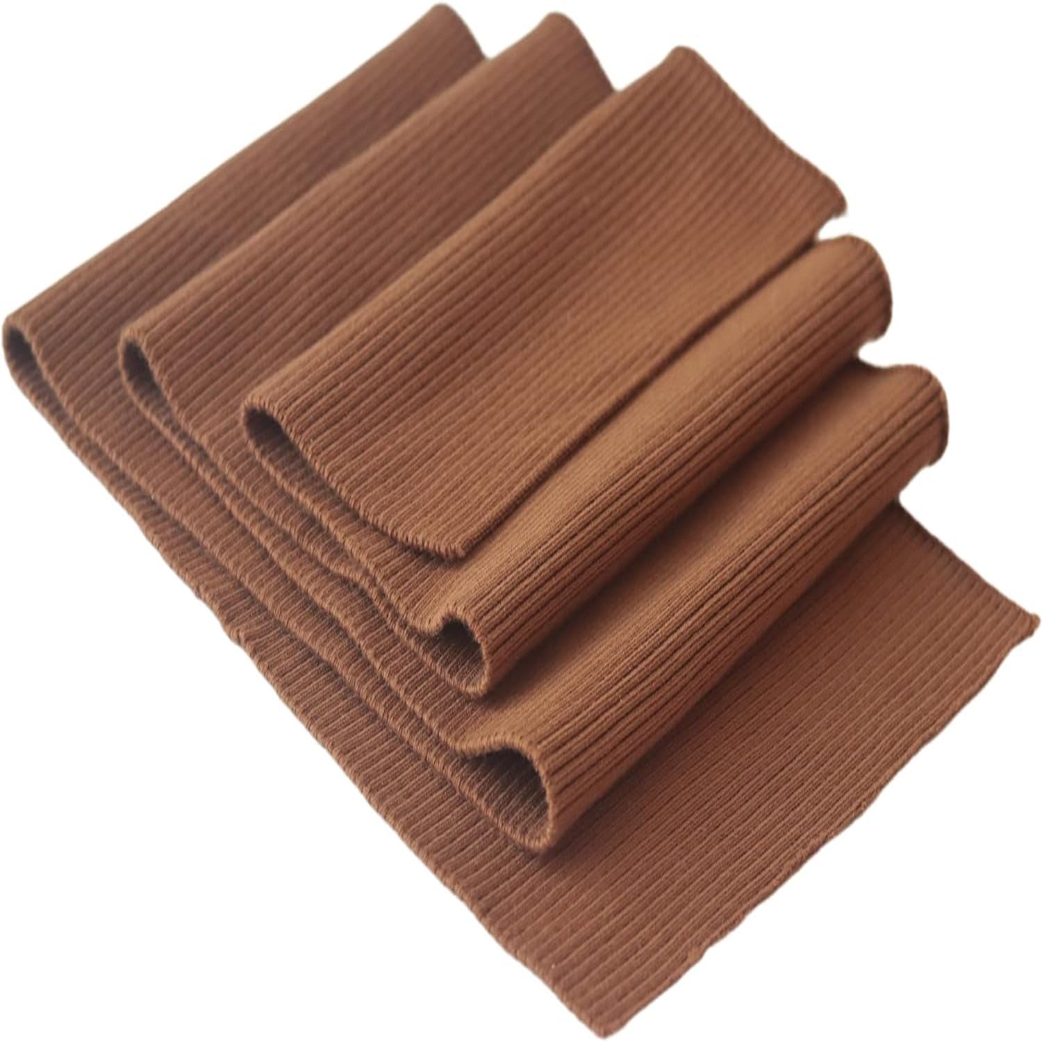 TinaKim Rib Knit Fabric,Waistbands Hem Cuffs Ribbing Jersey Trim Material,for Jacket Sweatshirt Pants Sewing (Coffee, 36x6in) — image 1