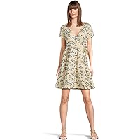 Toad&Co Womens Freesia Wrap Short Sleeve Dress Barley Daisy Print
