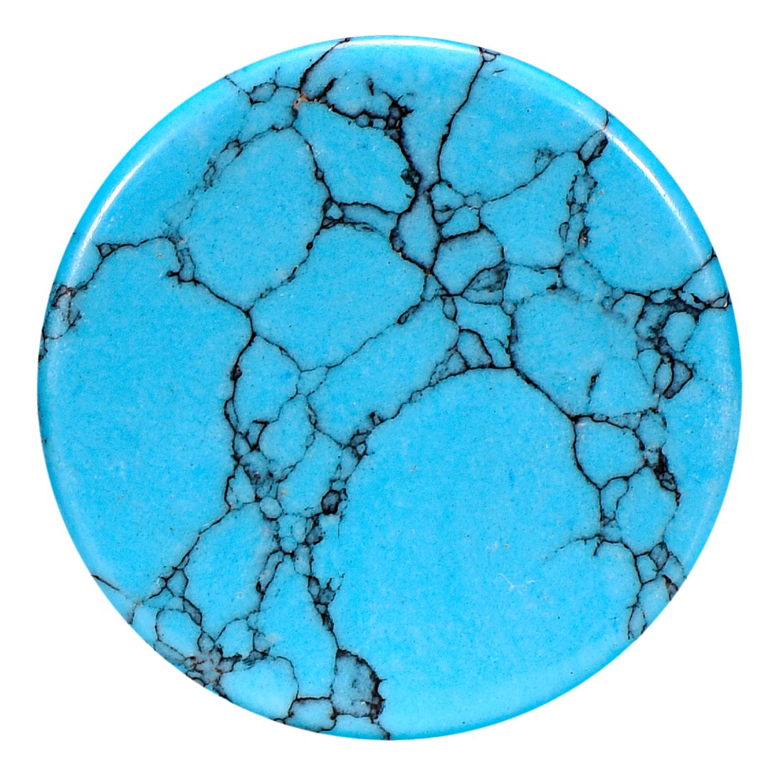 Morella Women Coin 33 mm 1.3" Gemstone Turquoise Stone Chakra Plate Necklace Pendant and to gain Strength