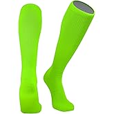 Mk Socks All Sport Knee High Long Baseball Football Tube Socks, Neon Green (S)