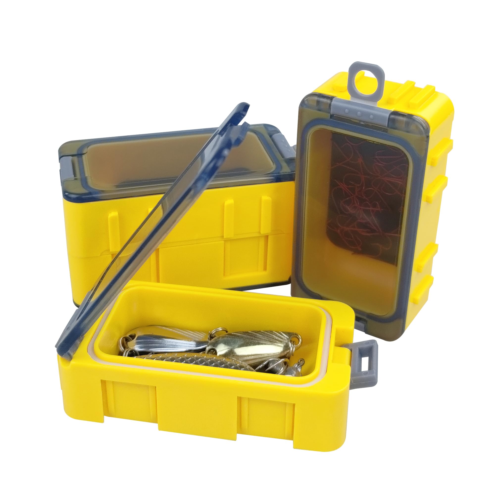 Photo 1 of Tackle Box, Waterproof Portable Tackle Box Organizer With Storing Tackle Set Plastic Storage - Mini Utility Lures Fishing Box, Small Organizer Box Containers For Trout (Yellow 4 PCS)