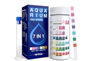 MIGHTY CARE Aquarium Test Strips 7 in 1 for Freshwater 100 Strips Fish Tank Water Testing Kit for Aquarium Pond -Testing Nitrate Nitrite Hardness Chlorine pH Carbonate Alkalinity Accurate