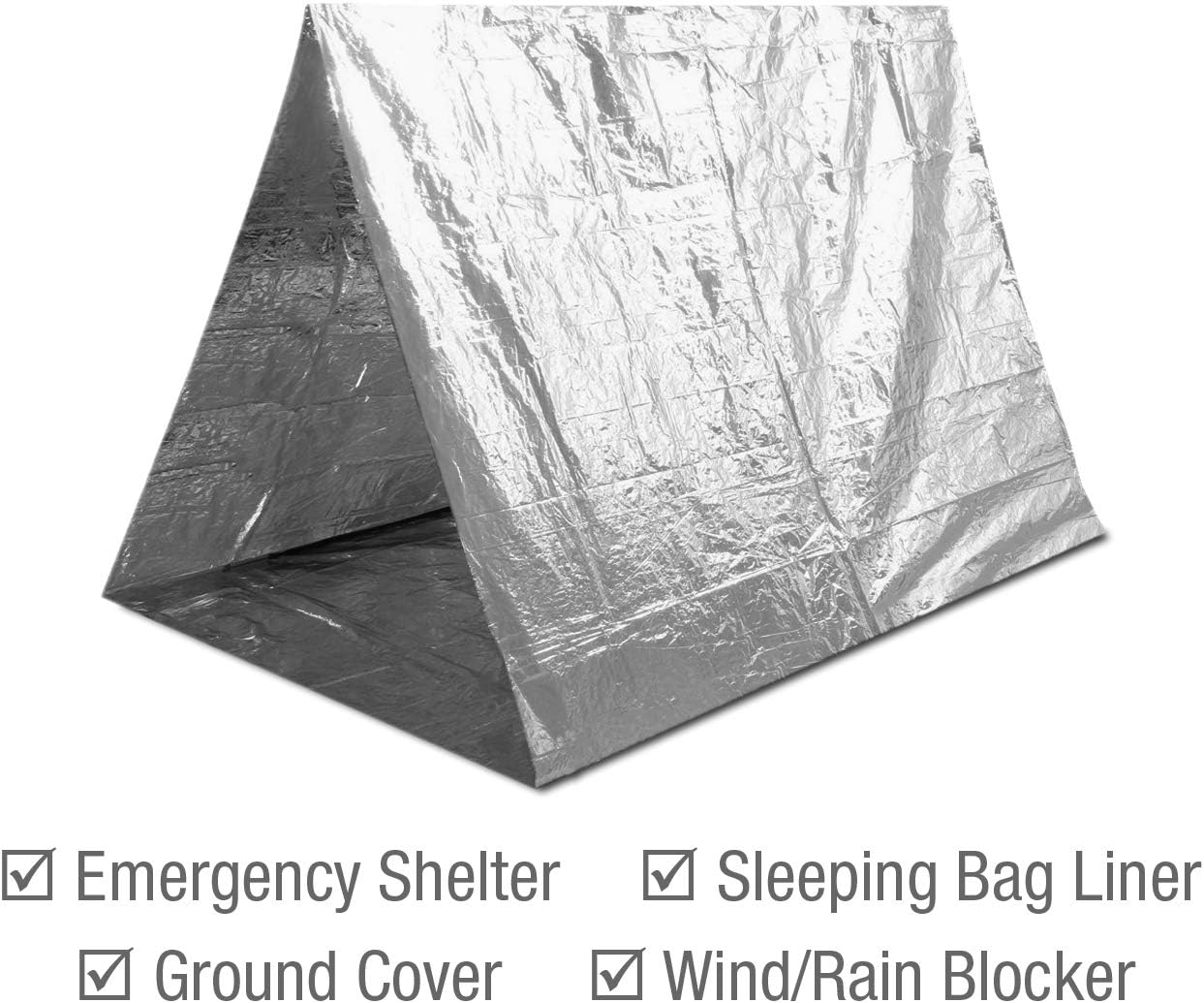 Swiss Safe Emergency Mylar Thermal Blankets, Designed for NASA, Outdoors, Survival, First Aid, Silver, 10 Pack: Kitchen & Dining