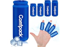 Comfpack 4PCS Finger Sleeves Gel Ice Pack, Finger and Toe Thumb Cold Gel Ice Packs, Reusable Hot Cold Compression Finger Brace Ice Packs for Arthritis, Trigger Finger, Toe Injuries, Gout, Sprain