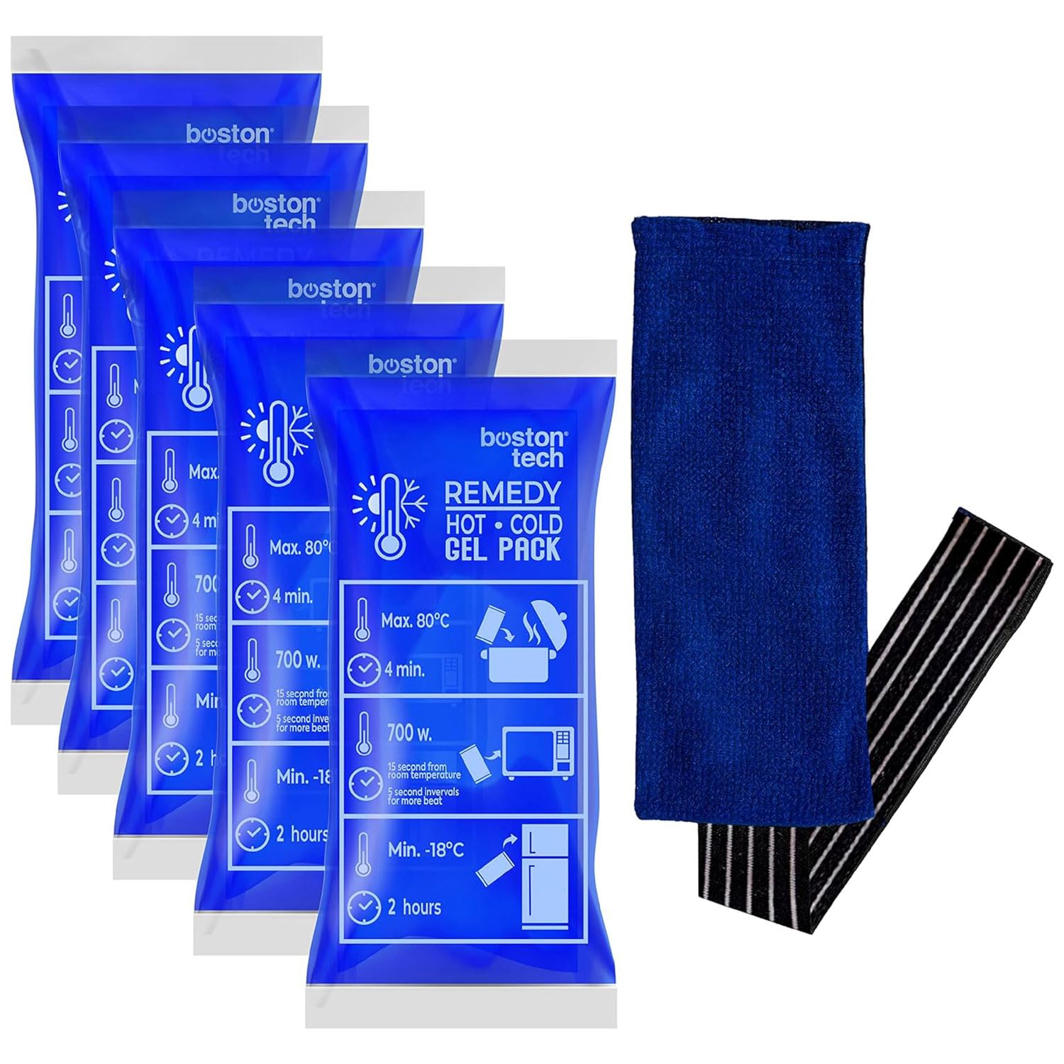 Boston Tech Hot and Cold Gel Pack | Hot and Cold Therapy for Sports Injuries, Muscle Recovery, Physical Therapy, and Home Use (Pack 6)