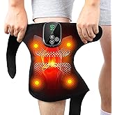 DeMoce Cordless Knee Massager with 4 Powerful Motors, Knee Heating Pad with Massage and Red Light, 5 Heats & 3 Massages, Built-in 5000mAh Rechargeable Battery, Knee Heating Pad for Knee Pain Relief
