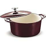 Tramontina 80131/037DS Enameled Cast Iron Covered Round Dutch Oven, 5.5-Quart, Majolica Red