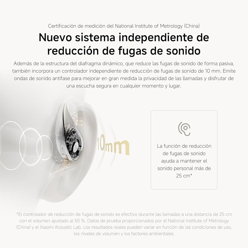 OpenWear Stereo - Auriculares inalámbricos, cancelación de Ruido, Driver dinámico, Doble micrófono, 7.5 Horas de autonomía y 38,5 Horas con el Estuche de Carga, Beige (Versión ES)