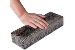 Merterfly Arm Rest for Nails, Easy to Clean Nail Armrest Pillow for Acrylic Nails Sturdy PU Leather Hand Rest Cusion Holder Cute Soft Waterproof for Nail Tech (Black)