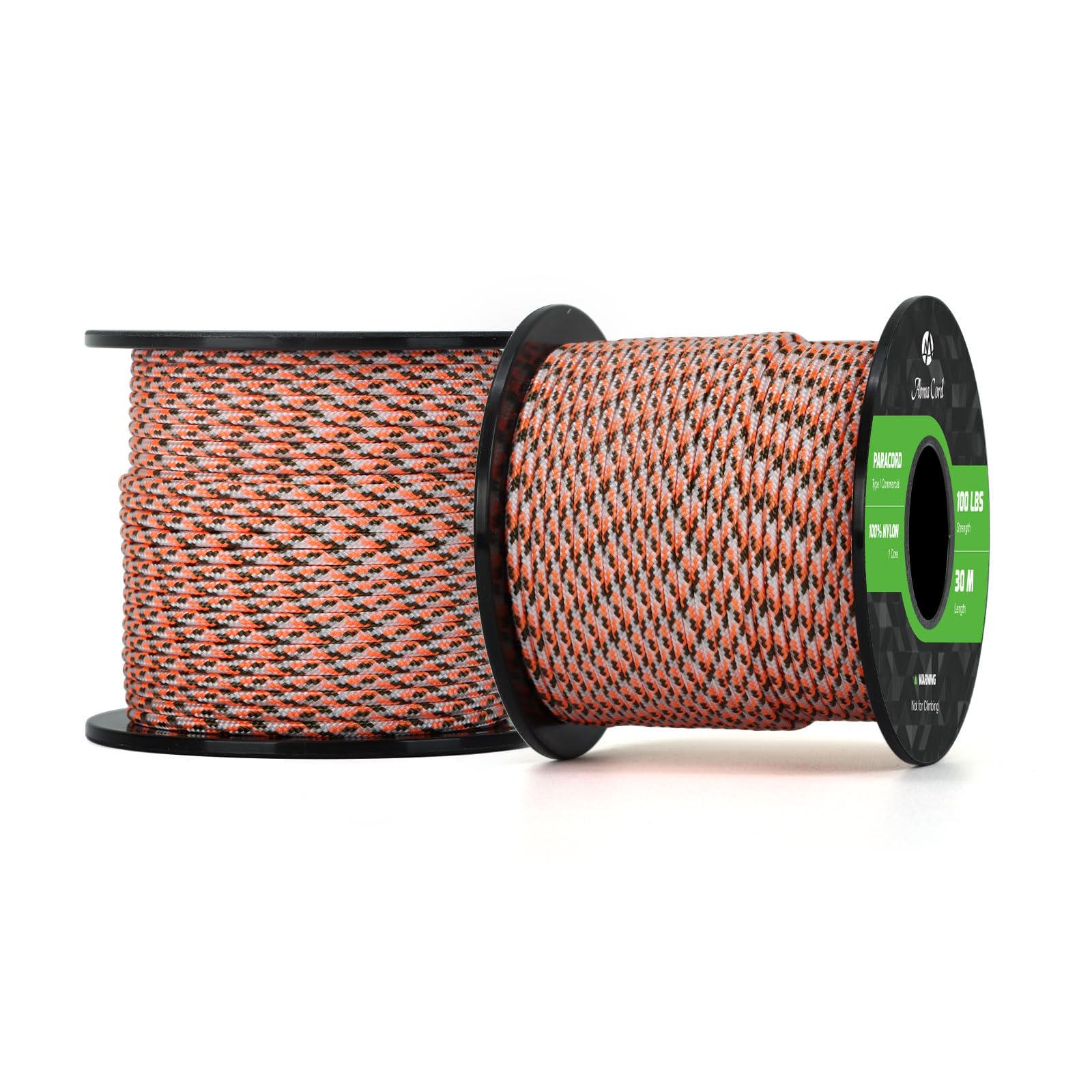 Abma Cord Paracord 100 lbs 2mm 100% Nylon 30M - Sneaky Orange Camo