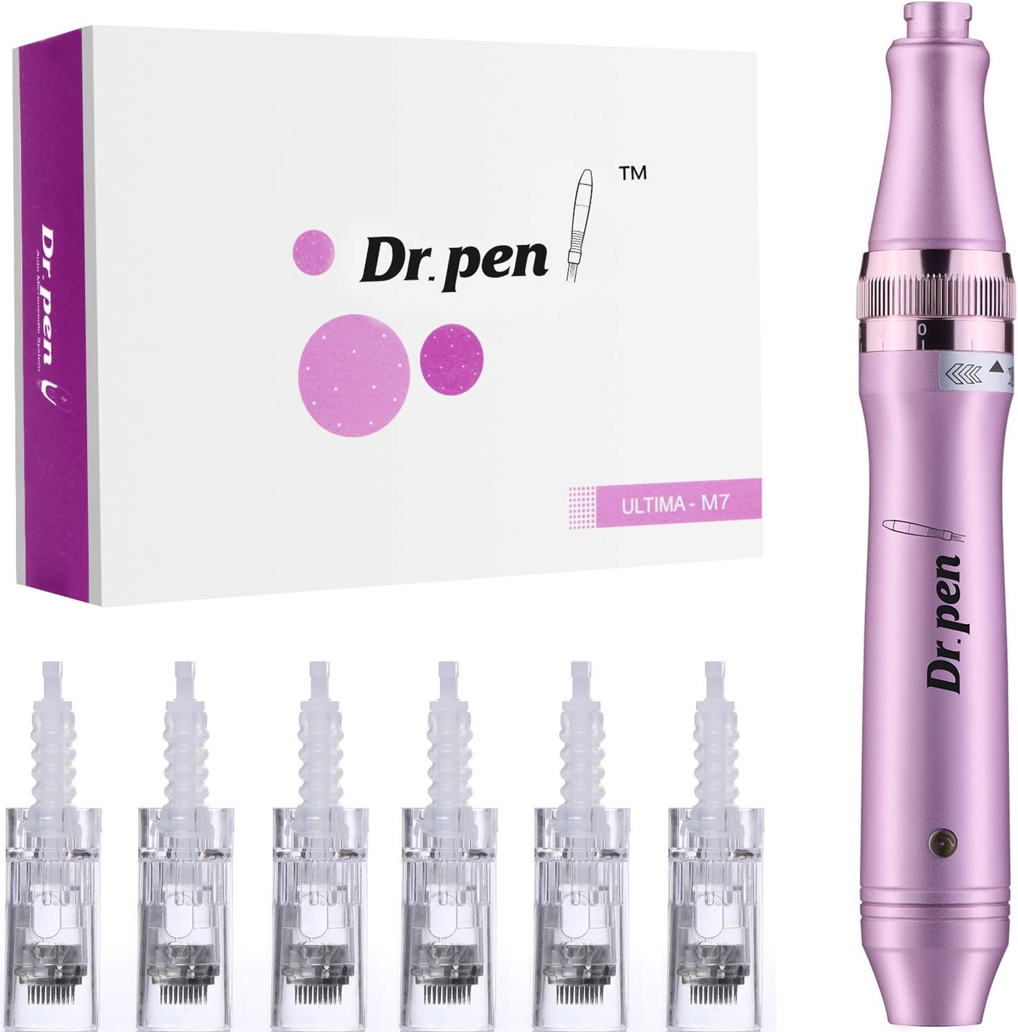Dr. Pen Ultima M7 Professional Microneedling Pen Wireless Electric Skin Care Tools Kit with 6 Pcs 36-Pin Needles