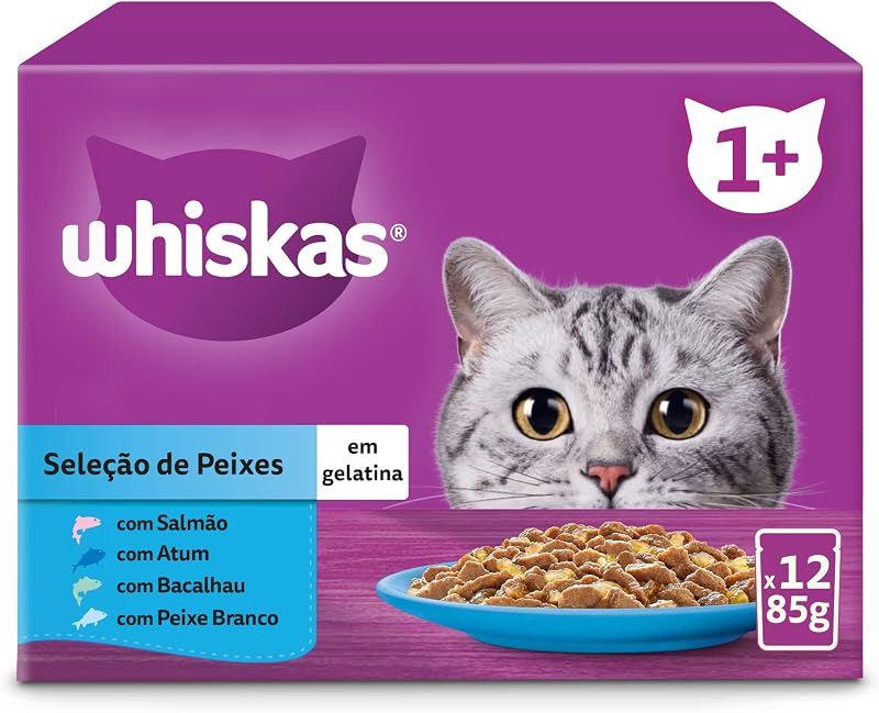Nassfutter für ausgewachsene Katzen, Fischauswahl in Gelee (Multipack, 4 x 12 x 85 g)