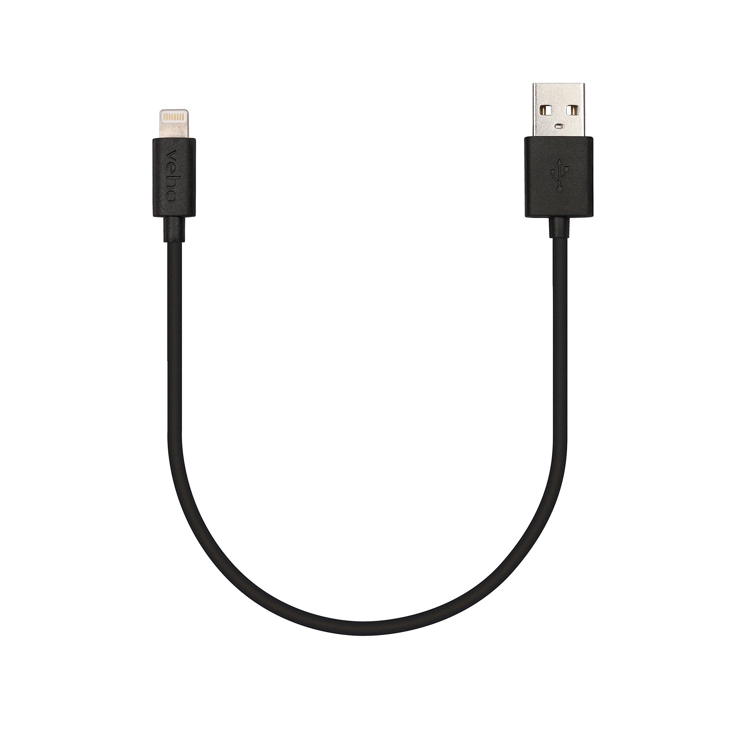 Veho Pebble Apple Certified MFi Lightning To USB Cable | 0.2 Metre/0.7 Feet | Charge and Sync | Data Transfer - Black (VPP-601-20CM) VPP-601-20CM