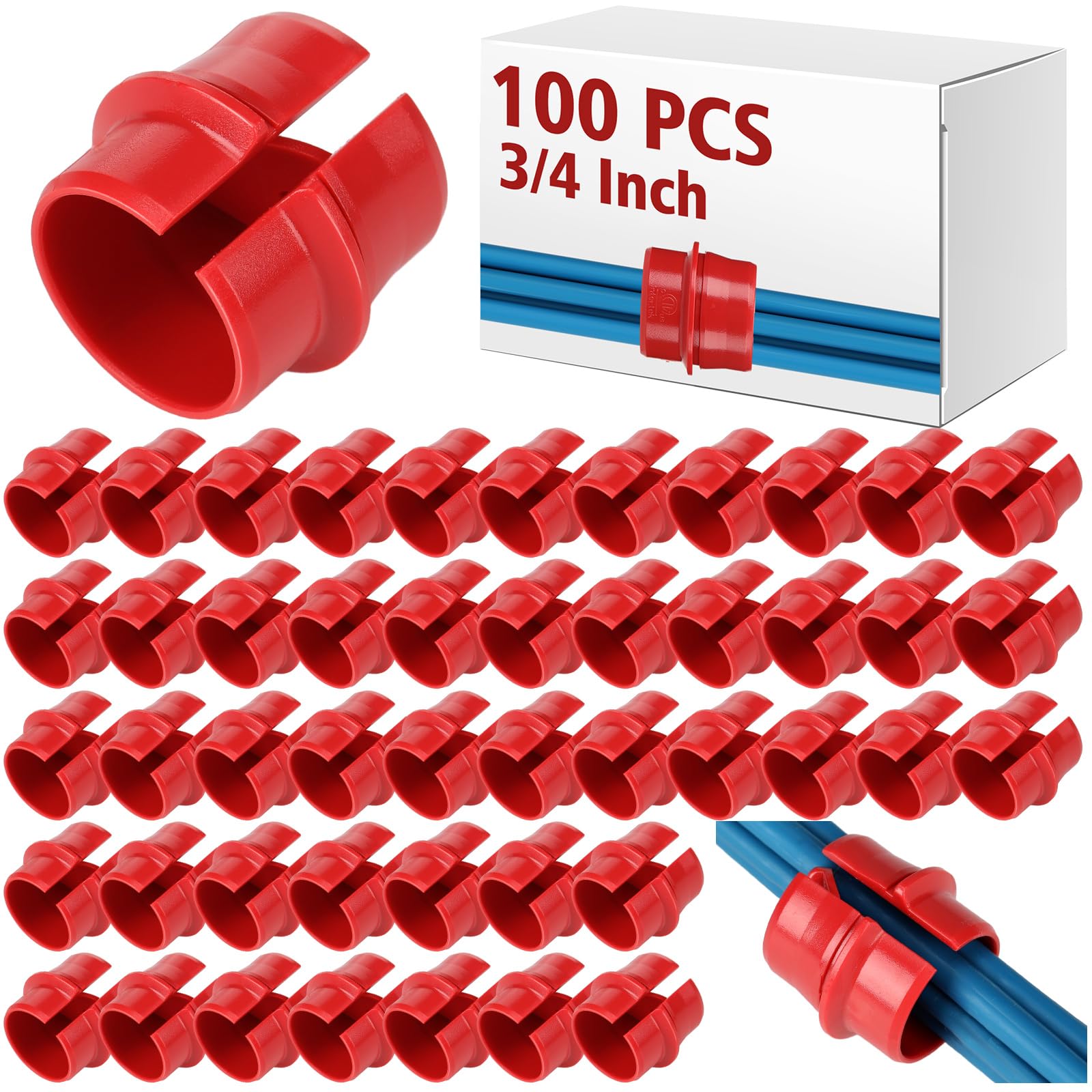 Photo 1 of Copkim 100 Pcs Non Metallic Cable Connectors NM Wire Fixing Buckle, Labor Saving Snap Style Installation for Wiring, Single 14/2-10/3 Awg, Two 14/2-12/2-14/3 Awg, Etl Certified (3/4 Inch)