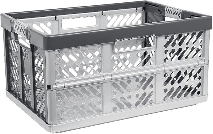 OKT - Caja plegable (soporta hasta 50 kg, plástico, asas de goma): Amazon.es: Hogar