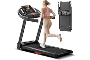 CURSOR FITNESS Home Folding Treadmill with Pulse Sensor, 2.5 HP Quiet Brushless, 7.5 MPH, 265 LBS Capacity