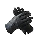 Isotoner Mens Leather Gloves,Nearly Invisible Smartouch Technology,Box,Black,Large