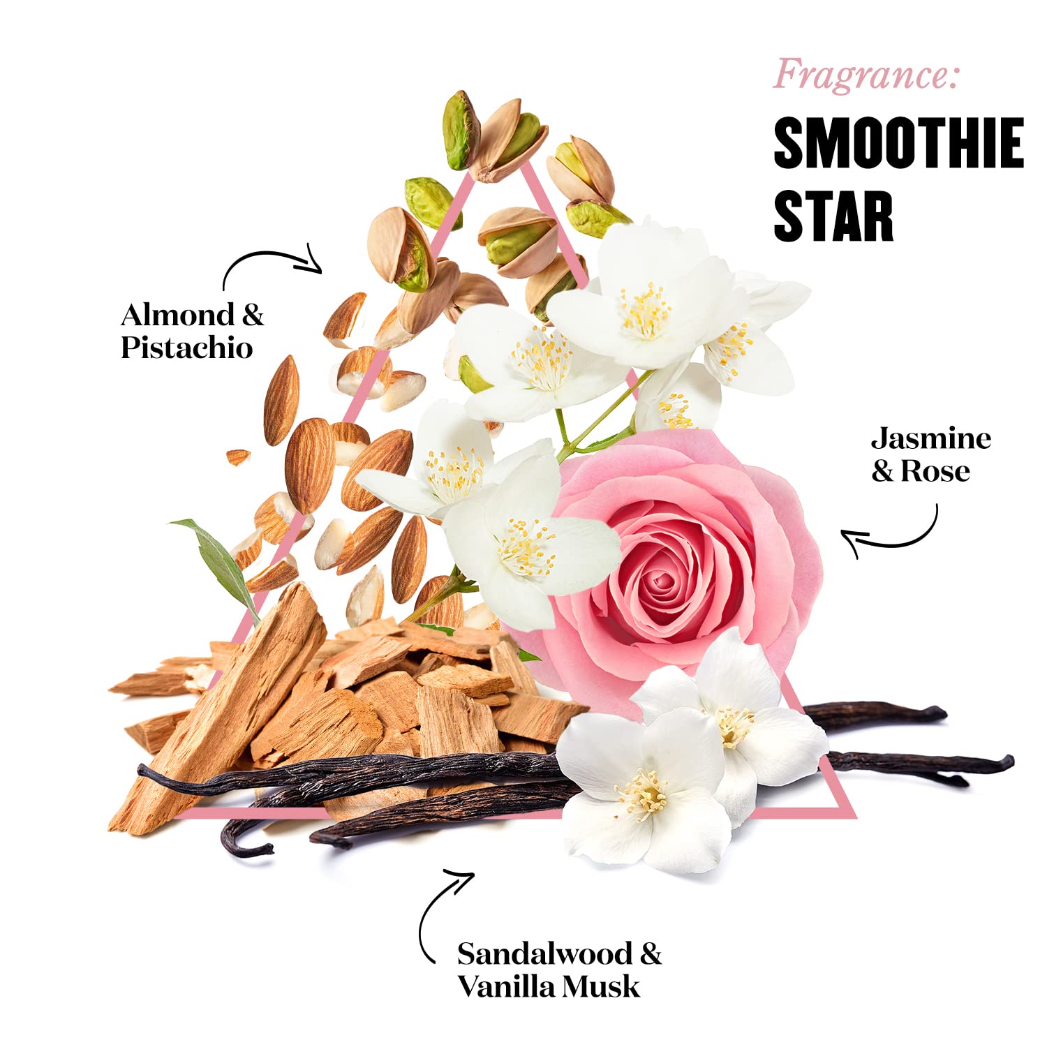 Soap & Glory Smoothie Star Exfoliating Body Scrub - Buff & Smooth Skin - Almond & Caramel Scented Vegan Body Polish - Brightening Scrub with Honey Extract + Sweet Almond Oil (300ml)