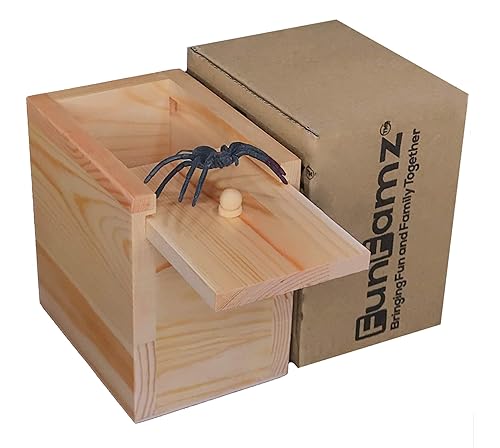 The Original Spider Prank Box- Funny Wooden Box Toy Spider Prank