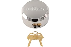 PEAKLOCK Heavy-Duty Keyed Alike 2-7/8” Hidden Shackle Puck Lock Trailer Van Door Lock With Two Keys (Alloy Steel, Sliver, 1PK