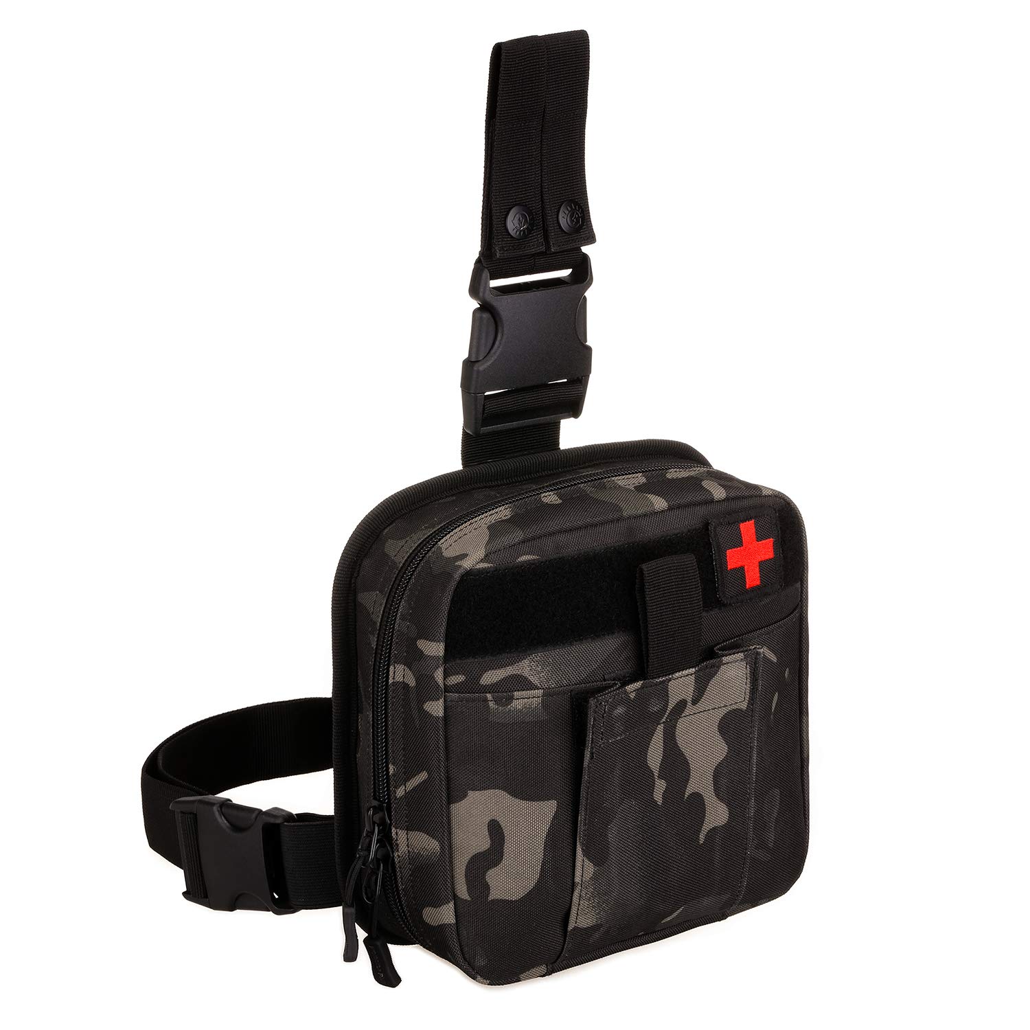 Sinairsoft B07mm4c68x 取り外し可能 ハイキング アウトドア タクティカル Black キャンプ ドロップレッグifakメディカル ポーチバッグ 個別応急処置キットツール Multicam サバイバル ファニーニーニーニーパック 調節可能 職場 タックルボックス 中華のおせち贈り物