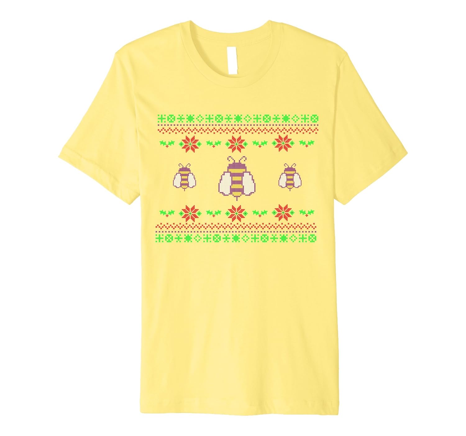 Bee Christmas T-Shirt Xmas Graphic Tee Shirt Bumblebee Top-ANZ