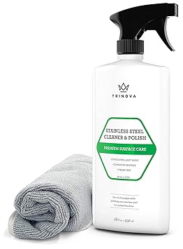 Trinova Stainless Steel Cleaner And Polish For Commercial Refrigerators With Microfiber Cleaning Cloth Cleaning Spray For Appliances Fridge Microwave Oven Kitchen 18oz Amazon In Home Kitchen