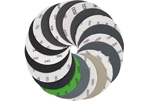 100 PCS Wet Dry Sanding Discs Set, VIBRATITE 5 Inch 8 Holes Hook & Loop Sandpaper 10 Different Grades Including 120 240 320 4