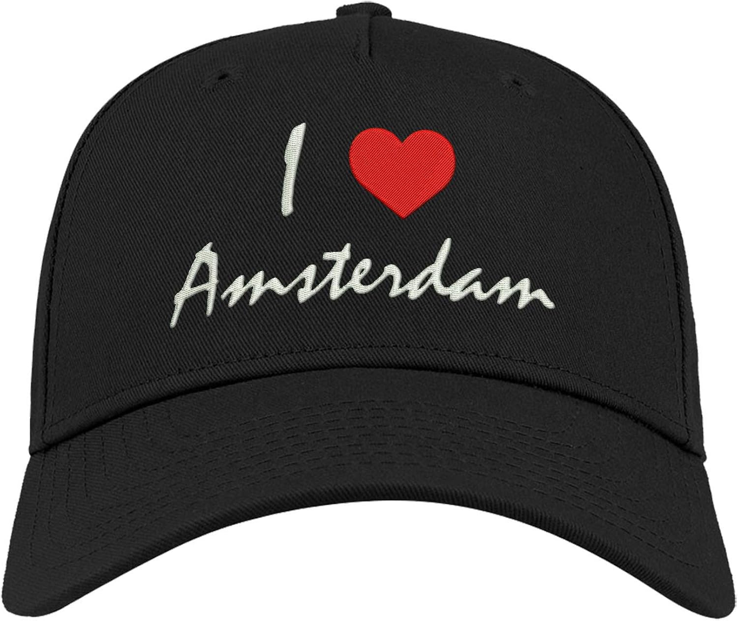 I Love Amsterdam City Travel Netherlands Embroidered Curved Visor