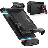 i-Blason for Nintendo Switch 2 Case 2025, Durable Slim Matte Clear Anti-Fingerprint Protective Hard Case with Dockable Comfortable TPU Grip Compatible with Controller & Docking Station - Black