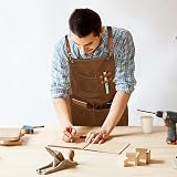 Berkelen Chef Apron - Water Resistant Cotton Canvas, Adjustable, Brown view 3
