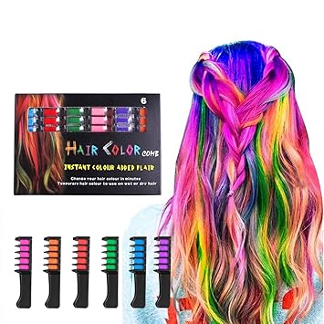 Amazon Com Hair Chalk Lawoho 6 Bright Temporary Washable Hair
