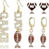 Football Earrings for Women Game Day Football Stud Dangle Earrings Set for Moms Fall Team Sports Fan Jewelry Accessories