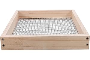 DECHOUS Wooden Soil Sifter with 5Mm Mesh Screen 12-Inch Garden Soil Shaker for Compost and Sand Sifting