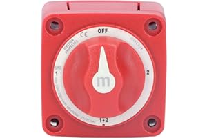Pissente 300A Battery Disconnect Switch, 360° Rotating 4 Position OFF-1-2-(1+2), IP66 Rated, for Yachts, RVs, Modified Vehicl