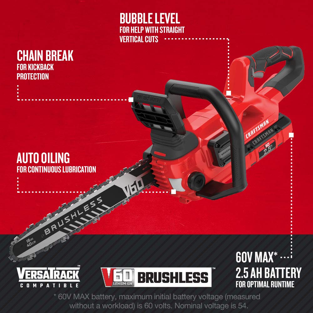 Editor's Review, CRAFTSMAN V60 Cordless Chainsa 2022, 4.3/5, 0 Likes Tool Report