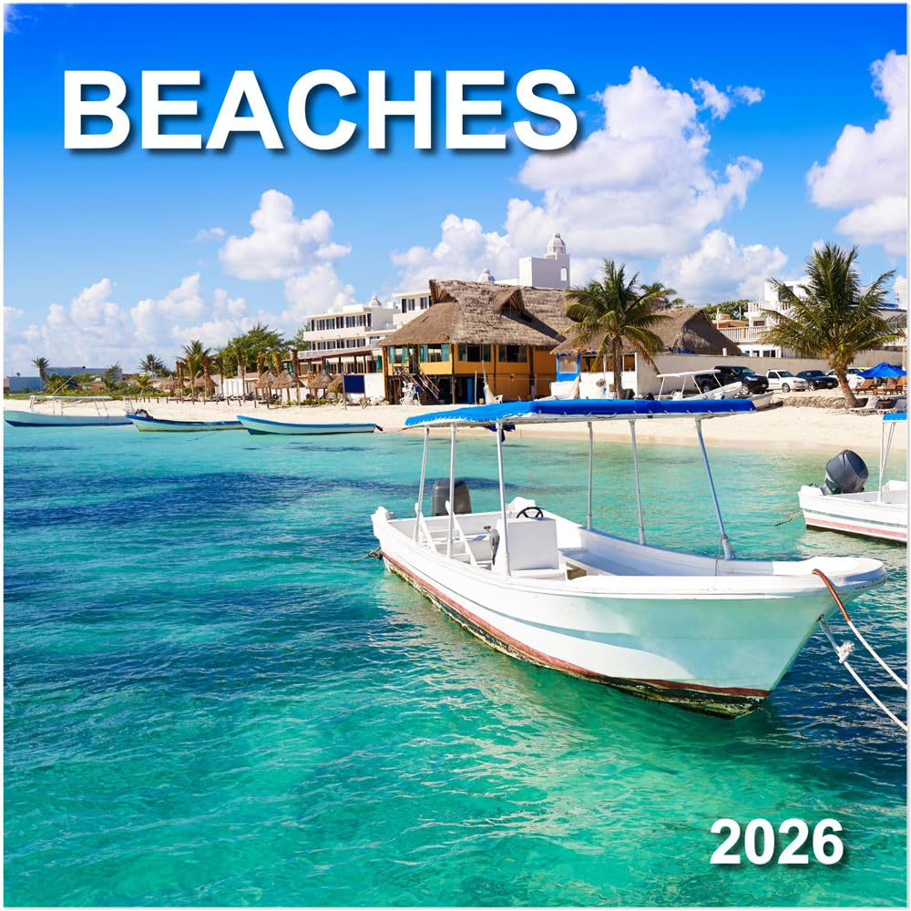 Photo 1 of 2026 Calendar for Wall, Calendar 2026 from January 2026 - December 2026, 12" x 24" Opened 12 Months Calendar, Full Page Months Thick & Sturdy Paper for Gift Perfect, Beaches