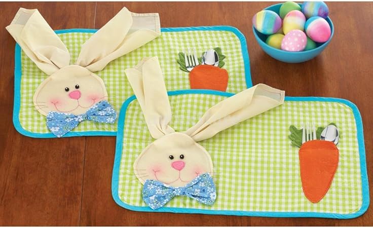 Amazon Com Kids Placemats Easter Rabbit Bunny Kids Placemat Amp