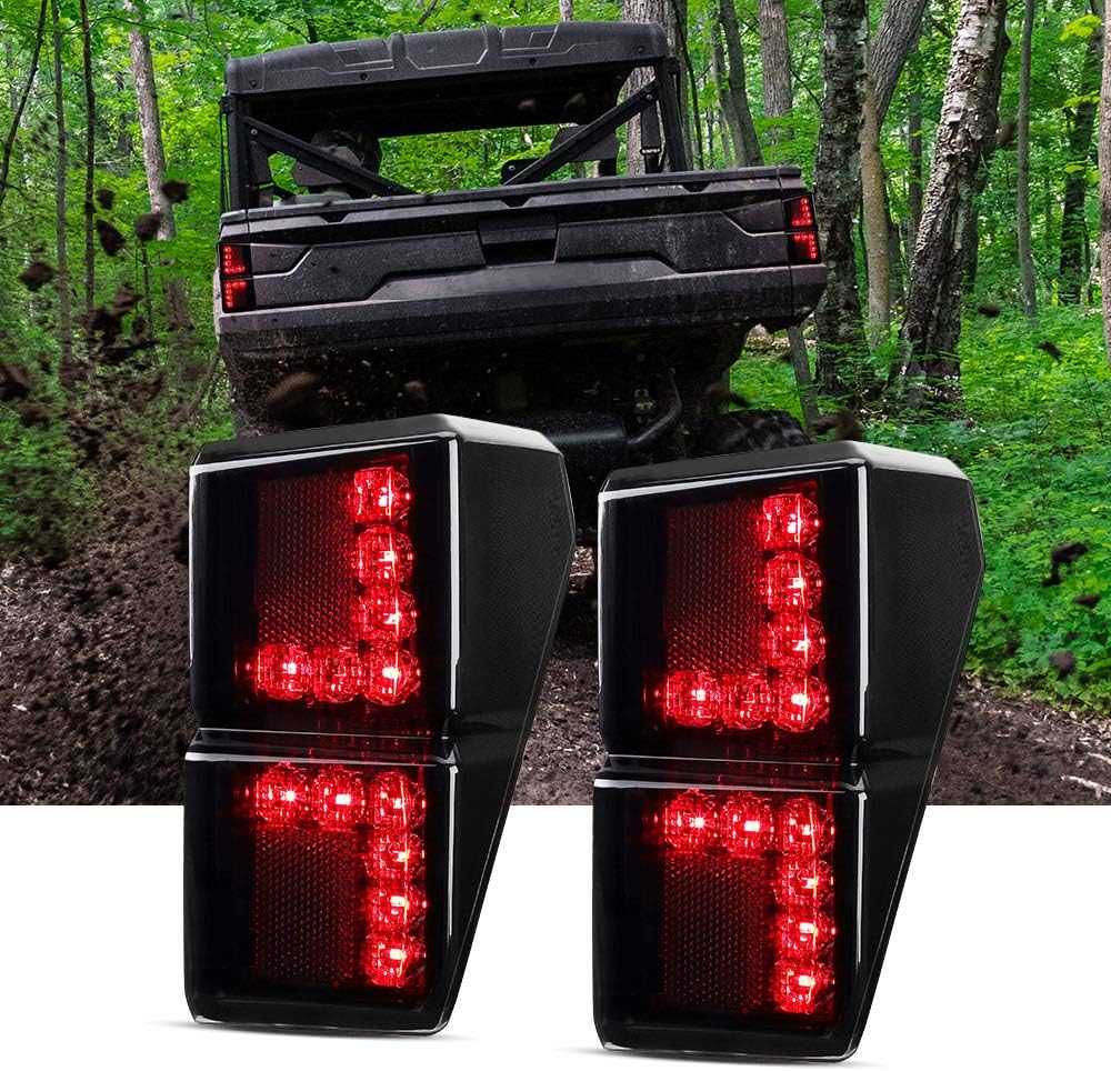 UTV Tail Light, kemimoto A Pair Black UTV Red Taillight Compatible with