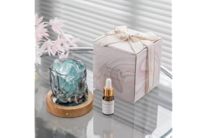 MAXSPACE Himalayan Salt Lamp,Aromatherapy Natural Crystal Salt Rock Lamp for Warm and Romantic, Aromatherapy Night Light&Essential Oil Diffuser for Women Wife Mother Gift (Light Blue Lazurite Crystal)