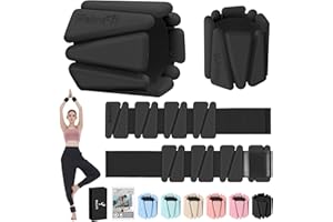 WELUVFIT 2LBS/4LBS Adjustable Wearable Pilates Wrist & Ankle Weights For Women & Men | Arm & Leg Weights Silicone Wrist Bangles For Home Gym Workout, Travel, Yoga, Barre, Strength Training-Set Of 2