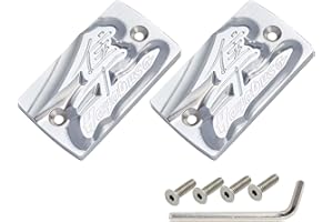 GIDIBII Brake Reservoir Cover, Front Brake Master Cylinder Fluid Clutch Cap Compatible with Suzuki GSX1300R Hayabusa 1999-2020 (2 PCS, Chrome)